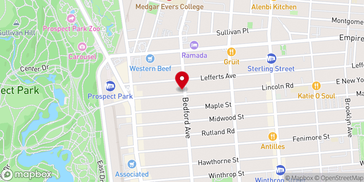 Map showing location of Grace Reformed Church of Flatbush
