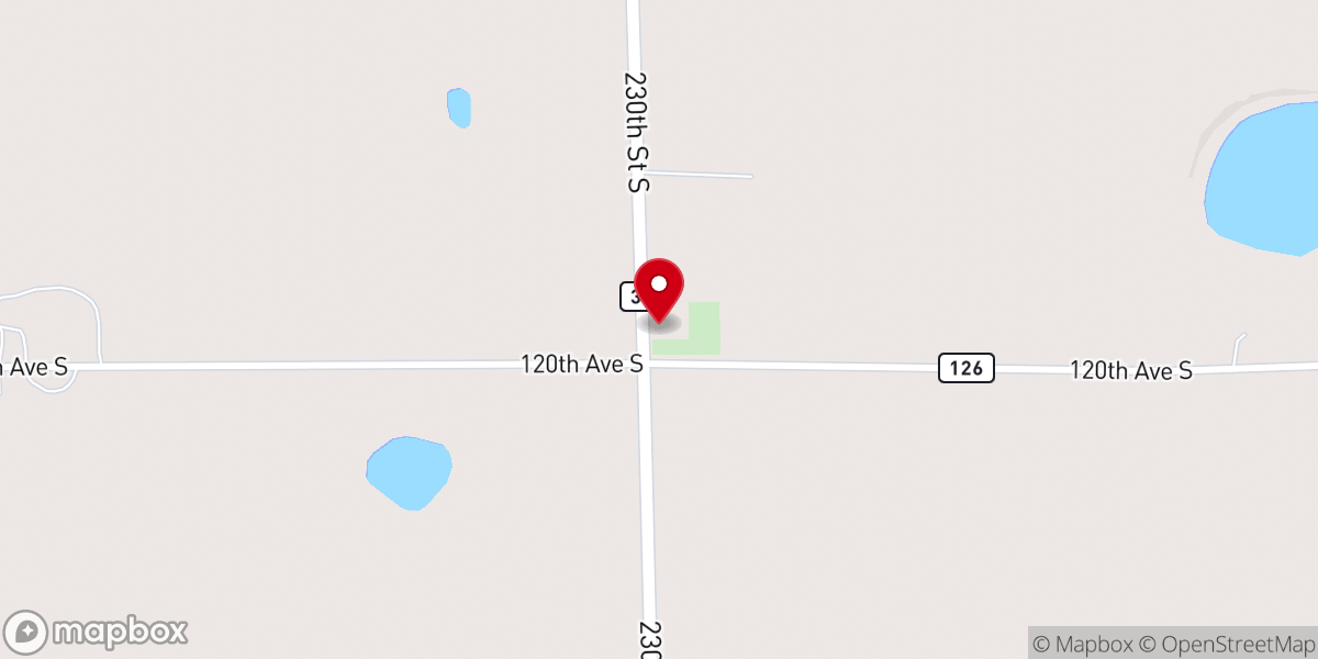 Map showing location of Gran Lutheran Church