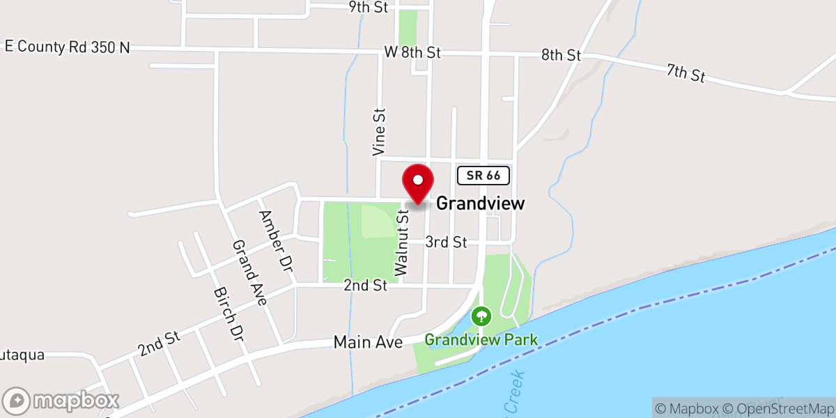 Map showing location of Grandview Church of The Nazarene