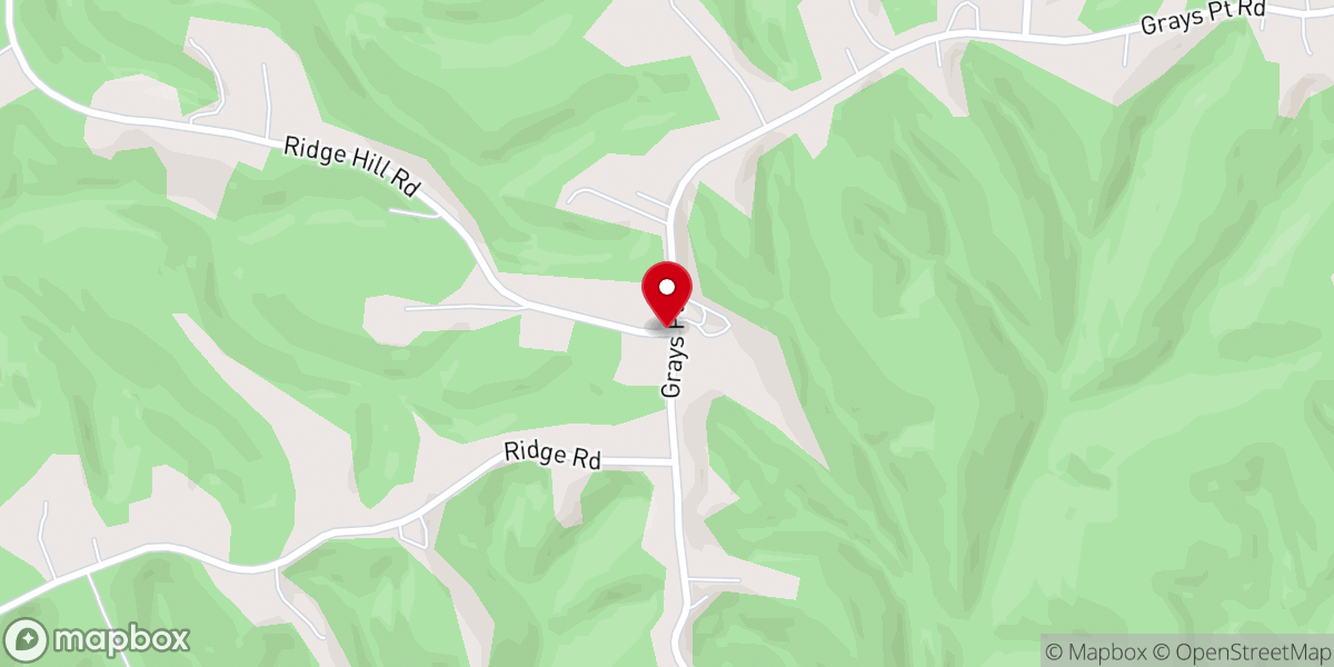 Map showing location of Grays Point Baptist Church