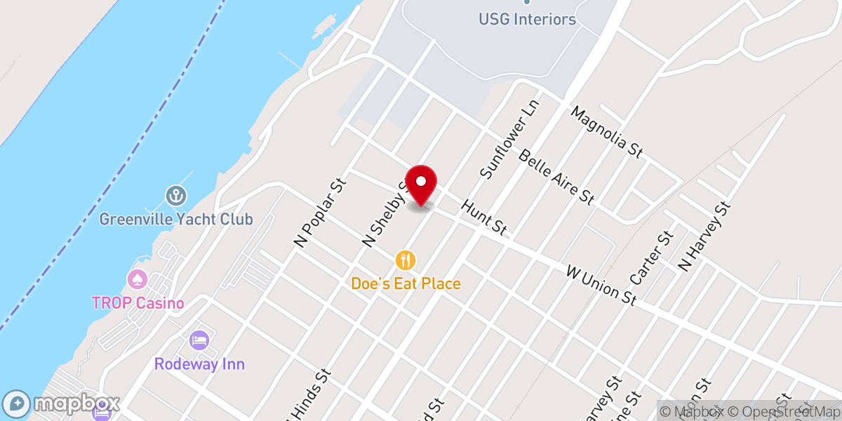Map showing location of Greater Hinds Street Baptist Church