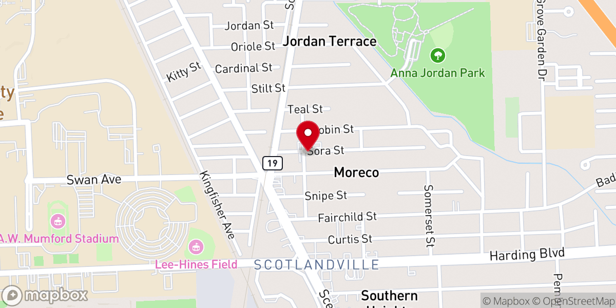 Map showing location of Greater Mount Carmel Baptist Church