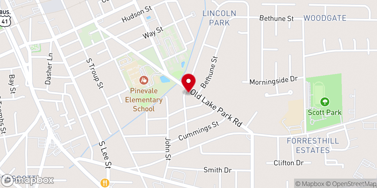 Map showing location of Greater Mt. Carmel Ministry HOGSIC