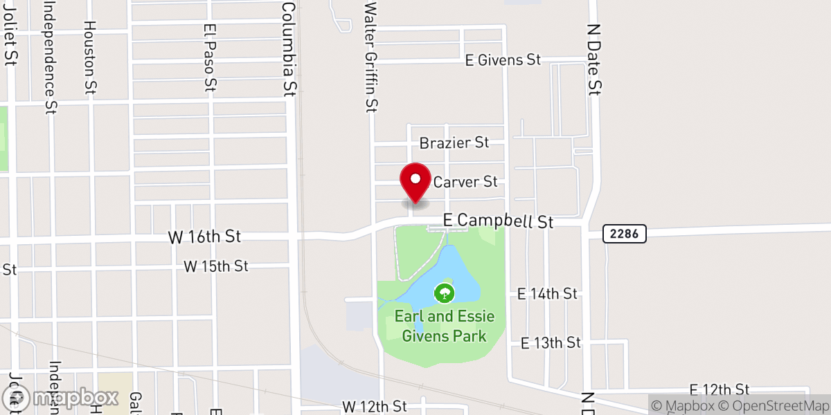 Map showing location of Greater New Hope Holy Baptist Church