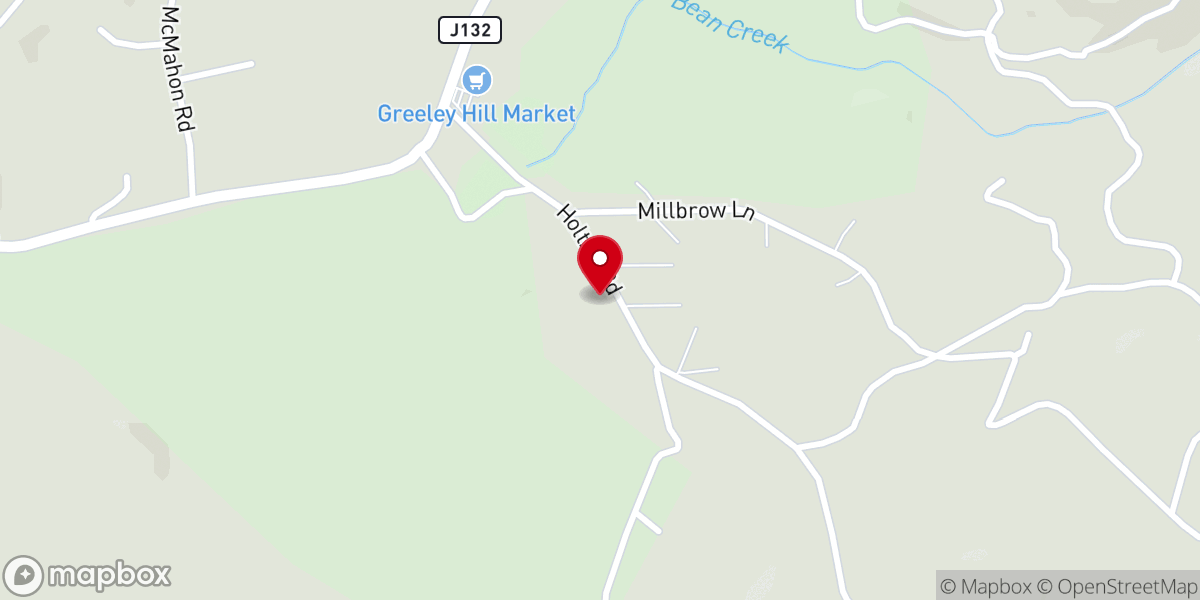 Map showing location of Greeley Hill Baptist Church