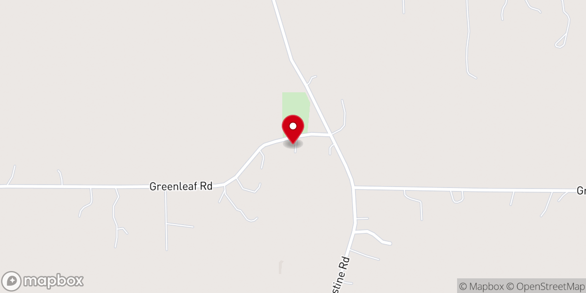 Map showing location of Greenleaf United Methodist Church