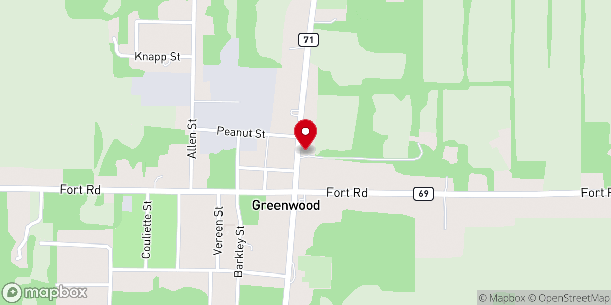 Map showing location of Greenwood United Methodist