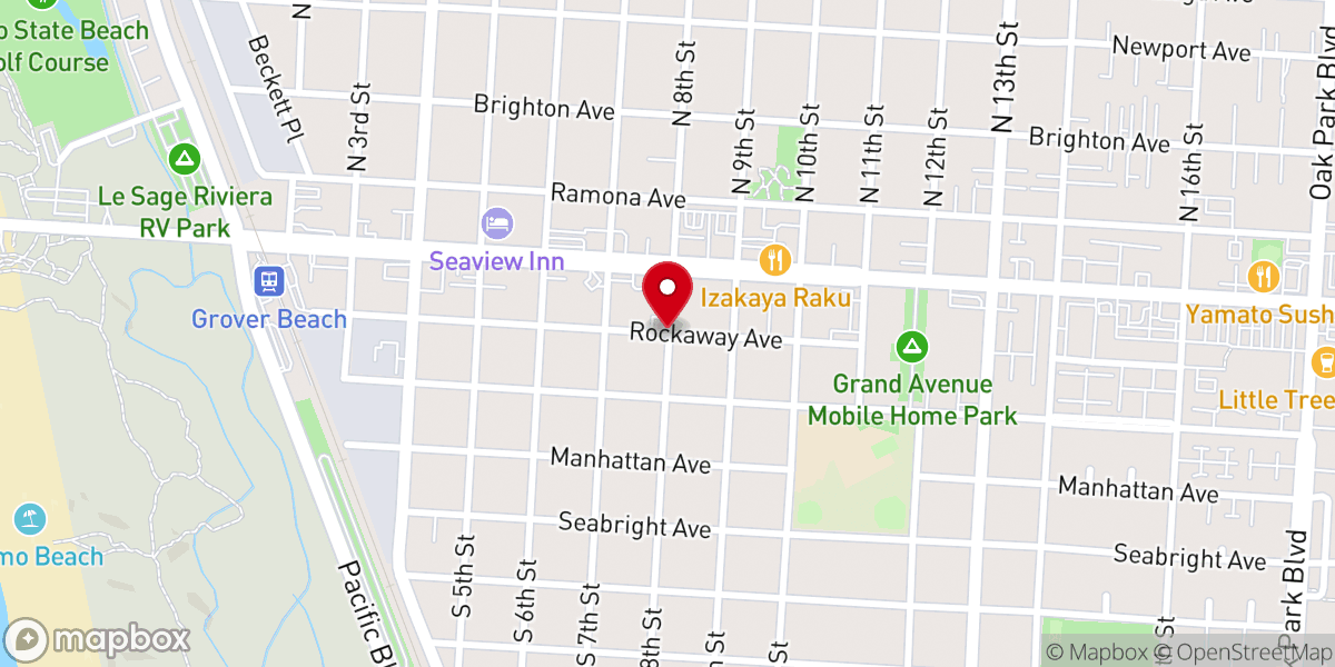 Map showing location of Grover Beach Church of Christ