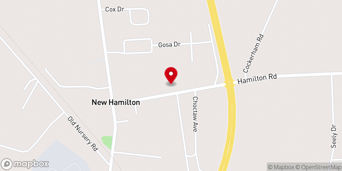 Map showing location of Hamilton Friendship Church