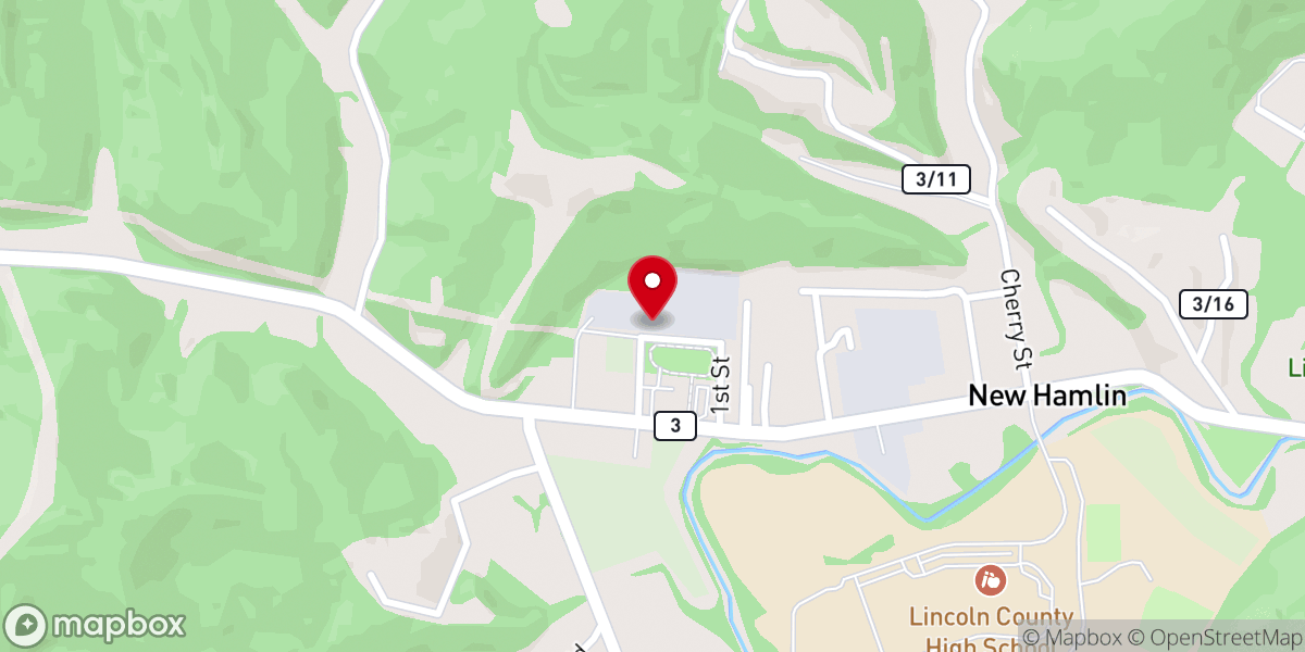 Map showing location of Hamlin United Methodist Church