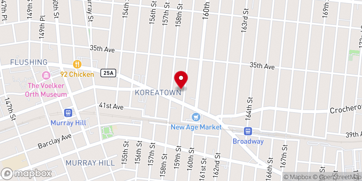 Map showing location of 뉴욕한성교회 Hansung Presbyterian Church
