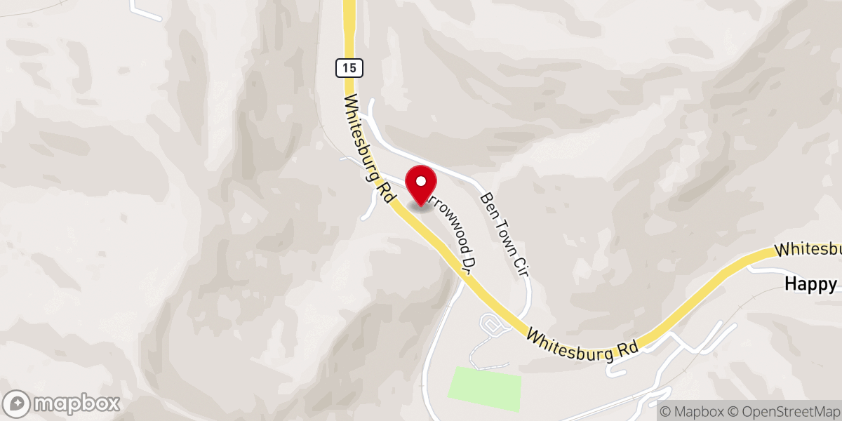 Map showing location of Happy Church of Christ