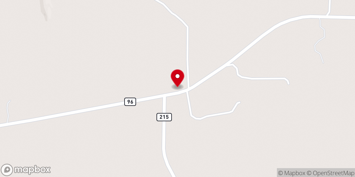 Map showing location of Harmony Church
