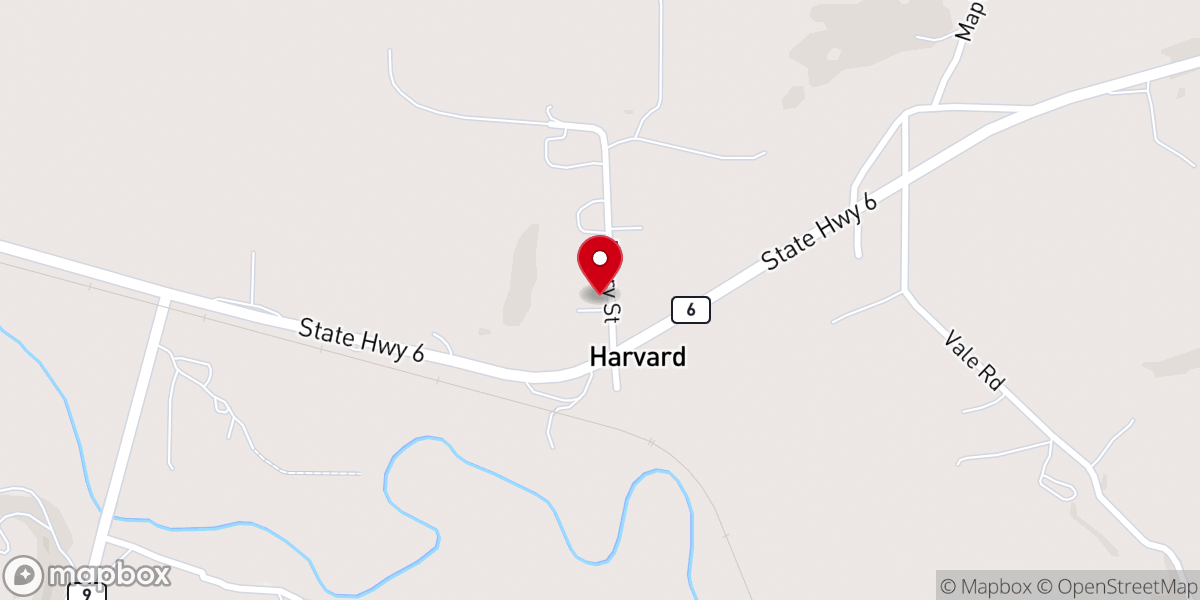 Map showing location of Harvard Community Center