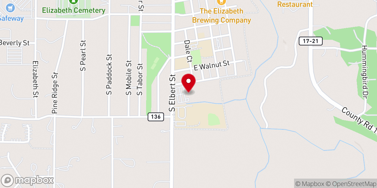 Map showing location of Harvest Bible Church of Elizabeth