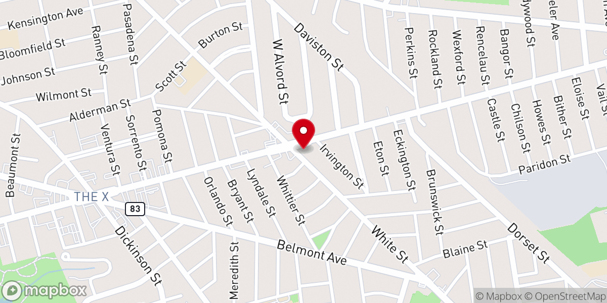 Map showing location of Harvest Fellowship Church