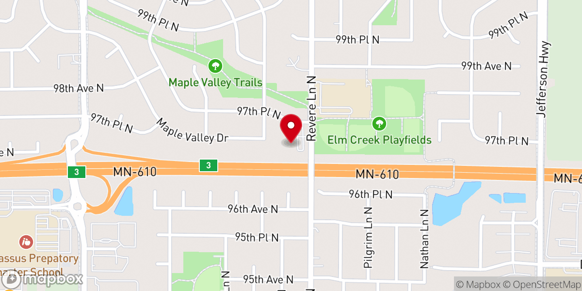 Map showing location of Harvest Intercontinental Church Minnesota