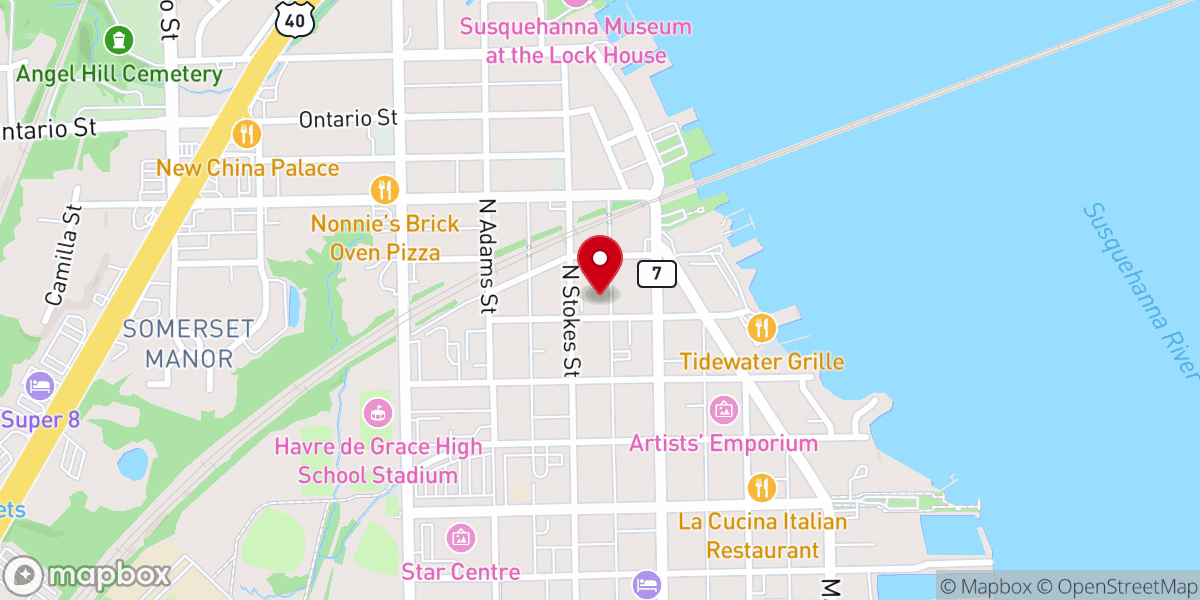 Map showing location of Havre De Grace Presbyterian