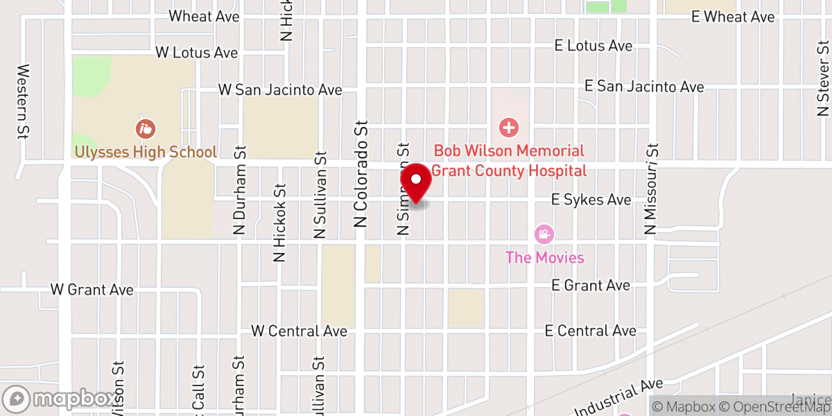 Map showing location of Heartland Faith Church