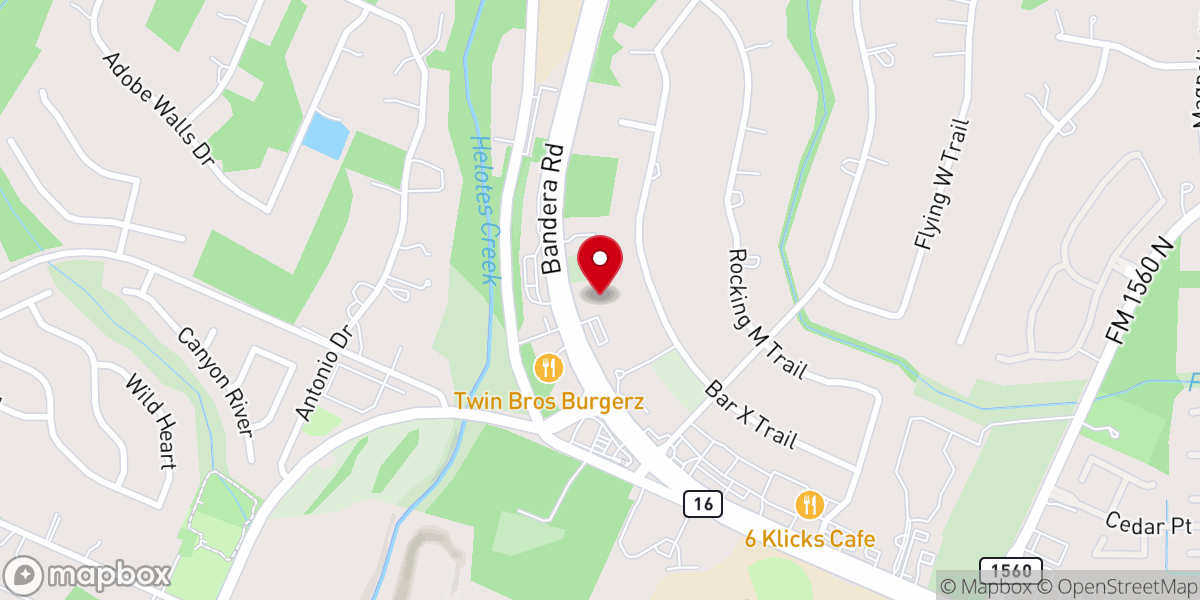 Map showing location of Helotes Hills United Methodist Church
