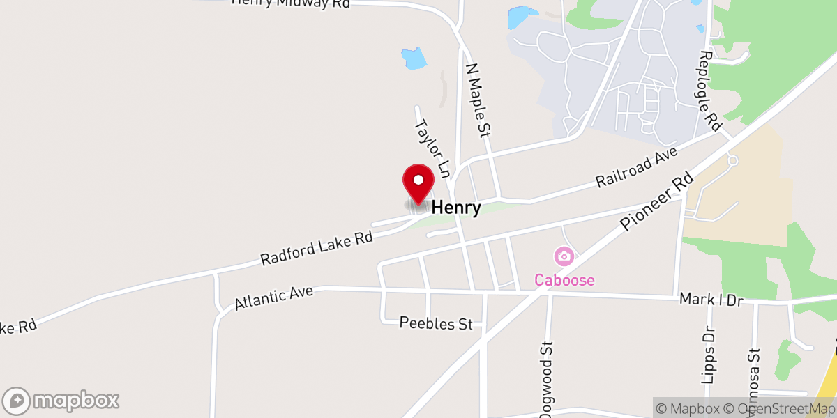Map showing location of Henry Church of Christ