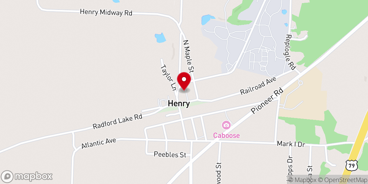 Map showing location of Henry Fire Department