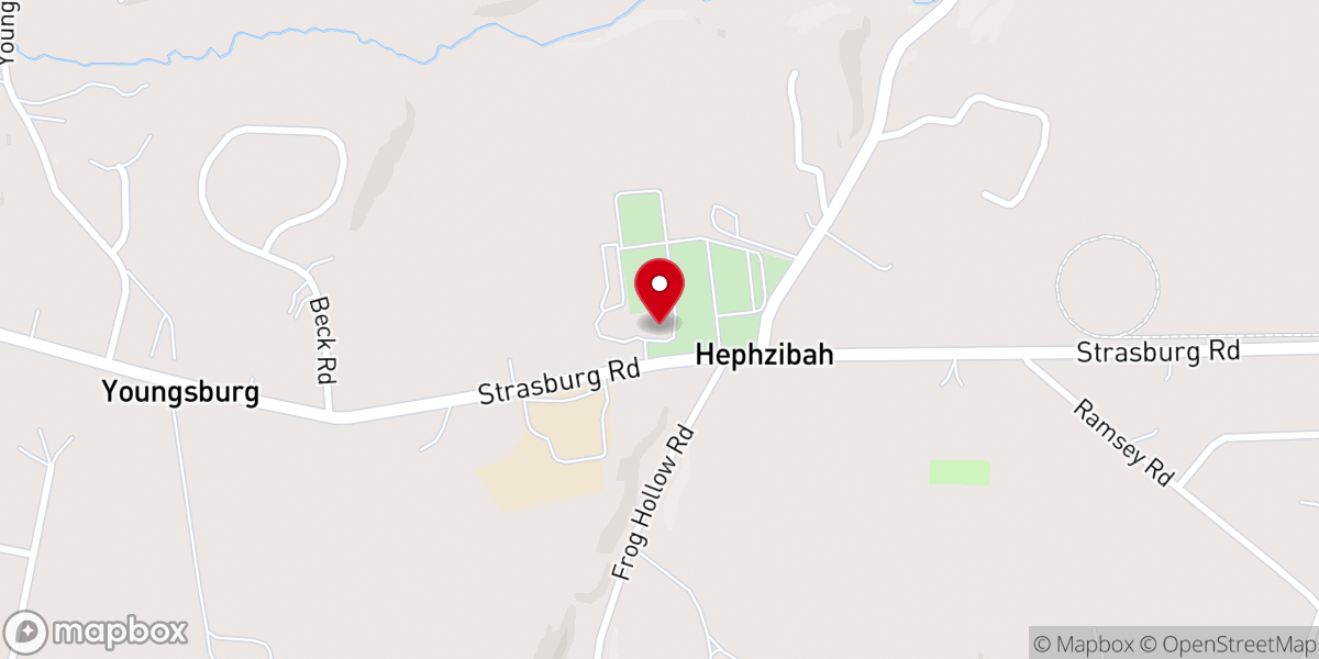 Map showing location of Hephzibah Baptist Church