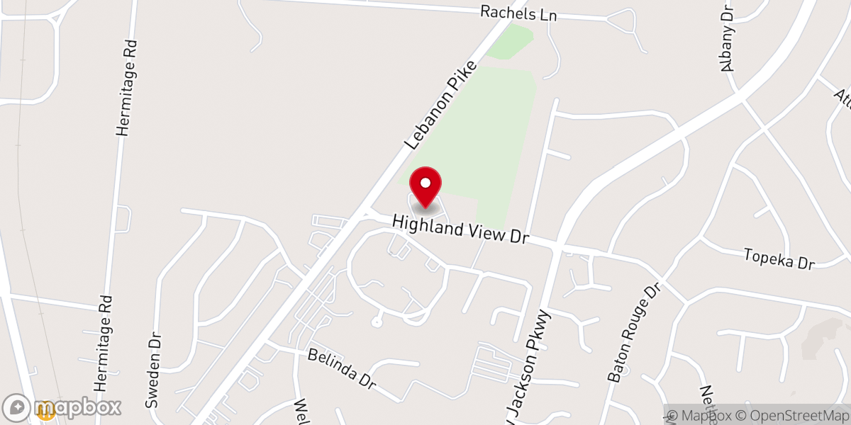 Map showing location of Hermitage Presbyterian Church