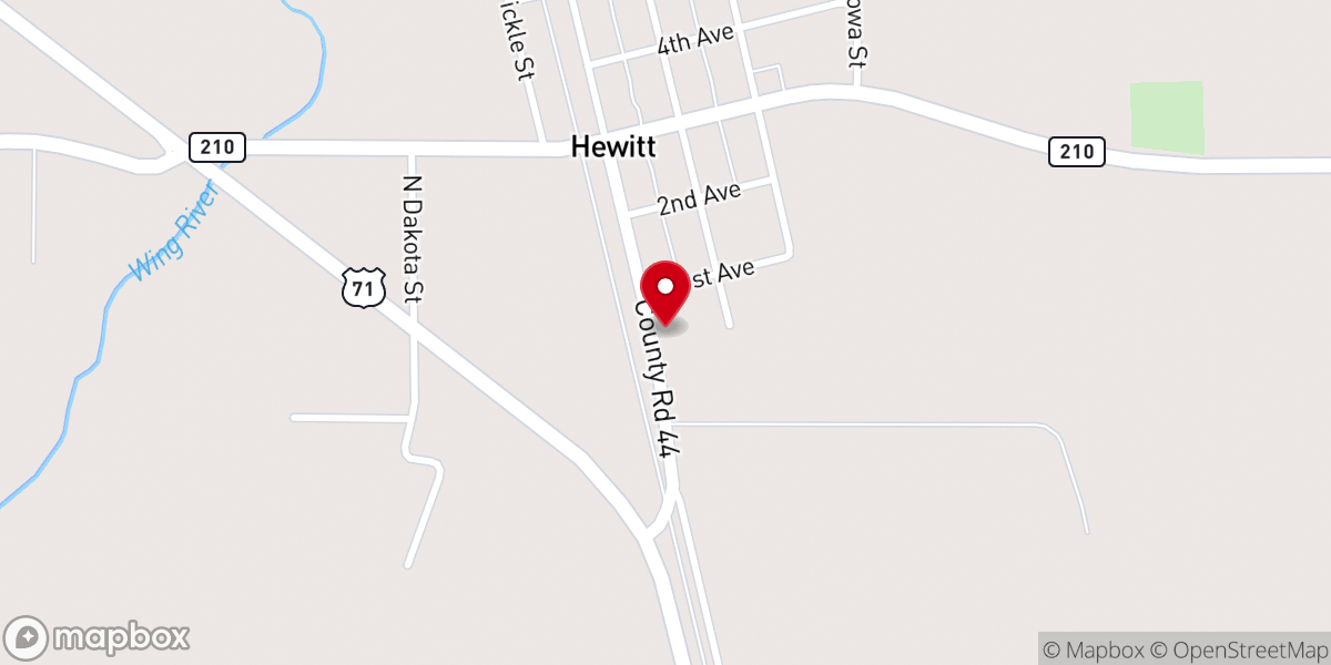 Map showing location of Hewitt Church of the Nazarene