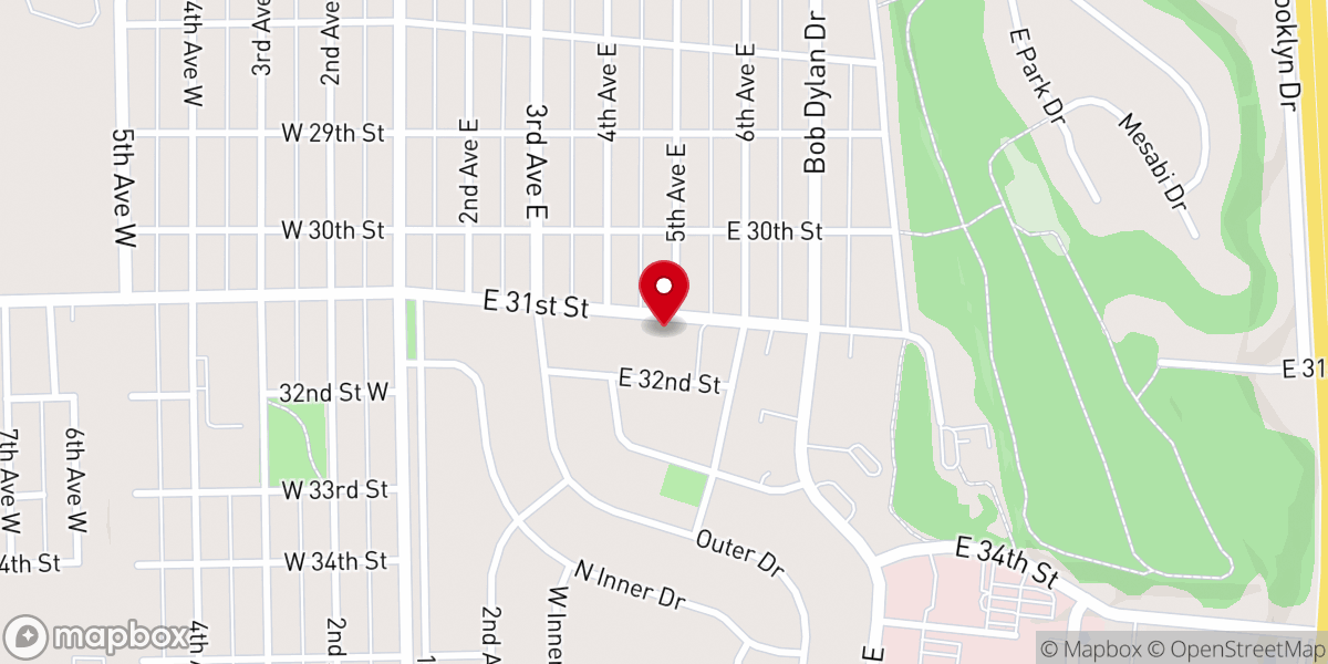 Map showing location of Hibbing Seventh-Day Adventist Church