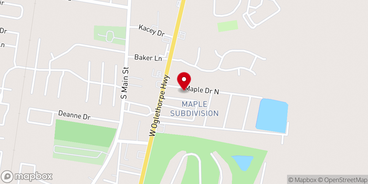 Map showing location of Hinesville House of Refuge