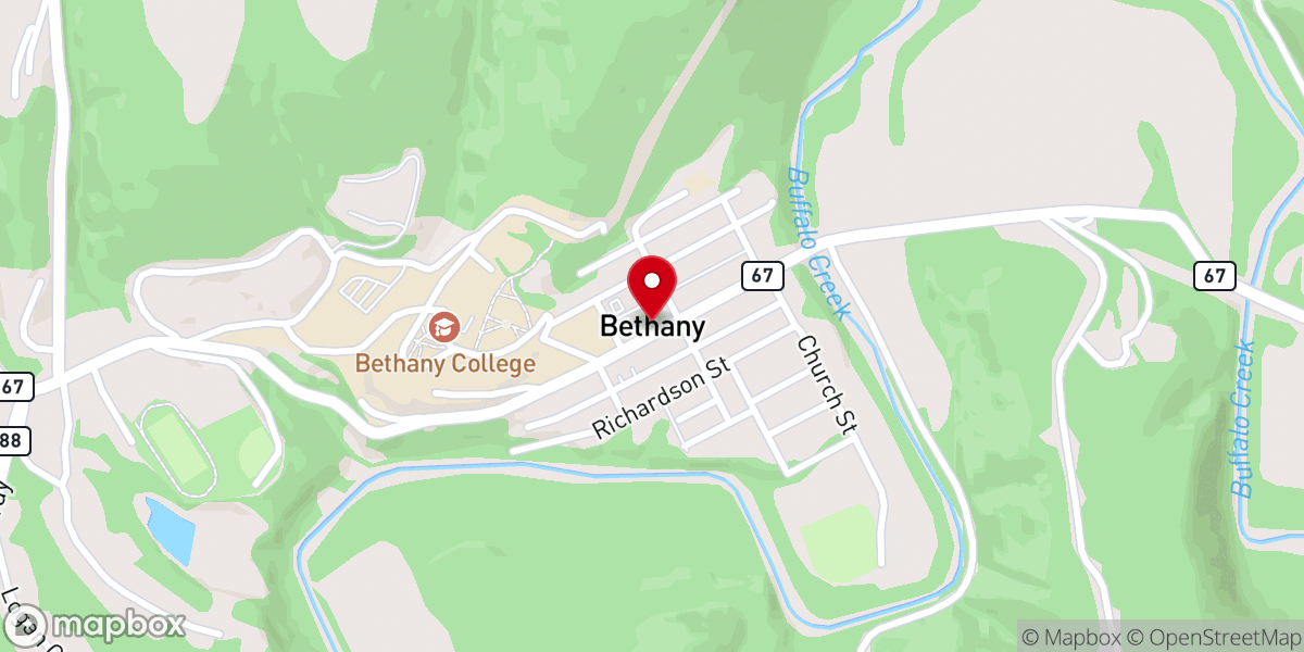 Map showing location of Historic Bethany