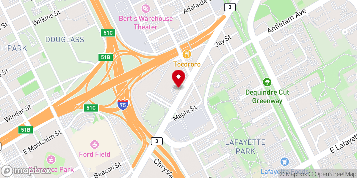 Map showing location of Historic Trinity Lutheran Church