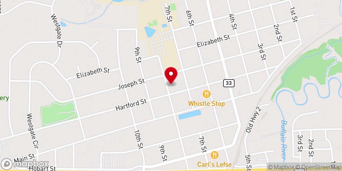 Map showing location of HLS Rural Lutheran Ministry
