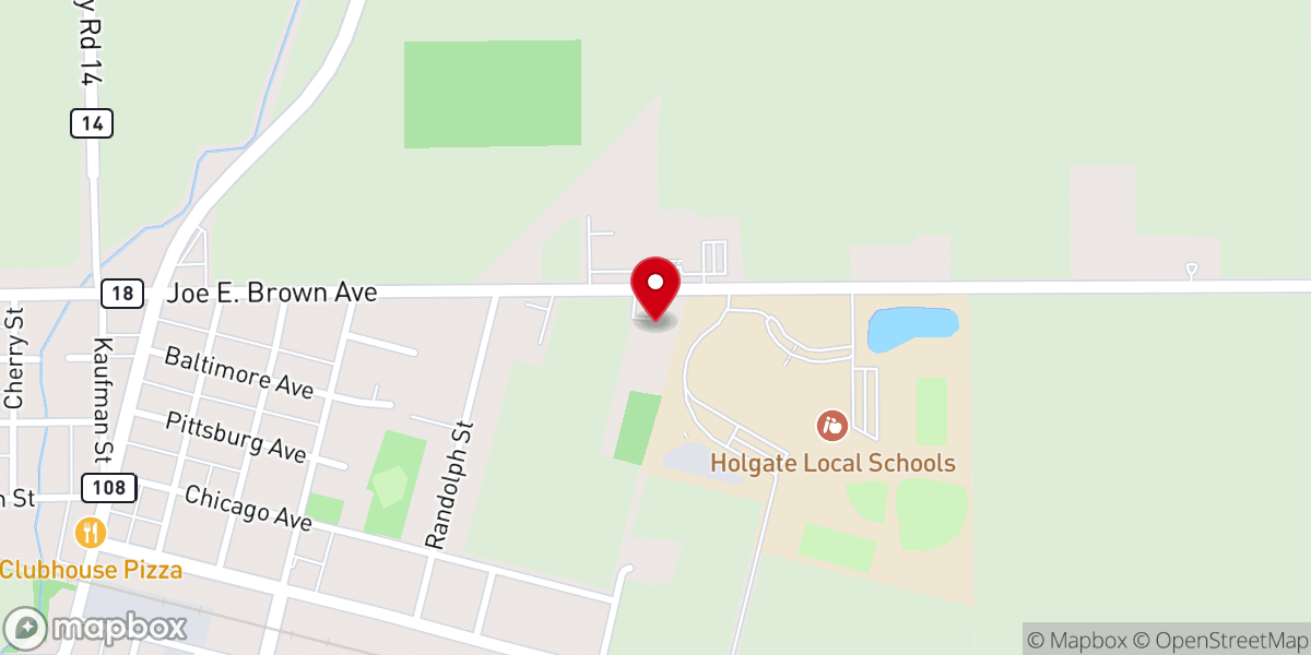Map showing location of Holgate United Methodist