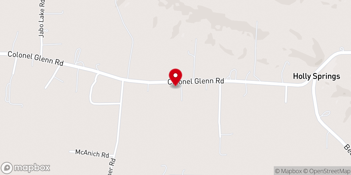 Map showing location of Holly Springs Baptist Church