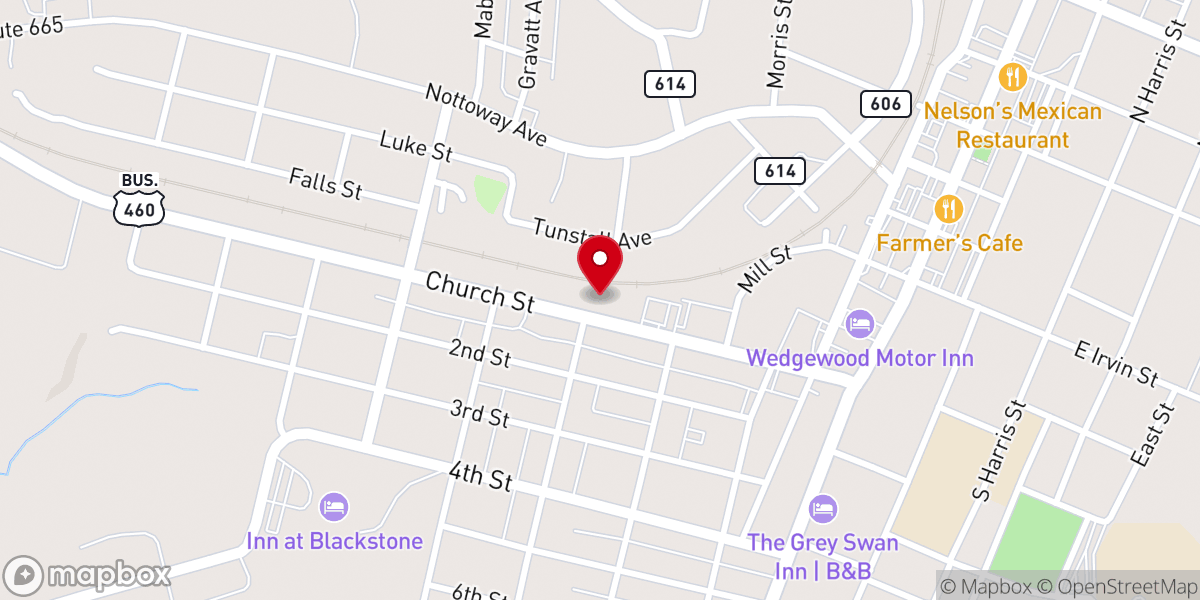 Map showing location of HomeFront Appliances & Mattresses