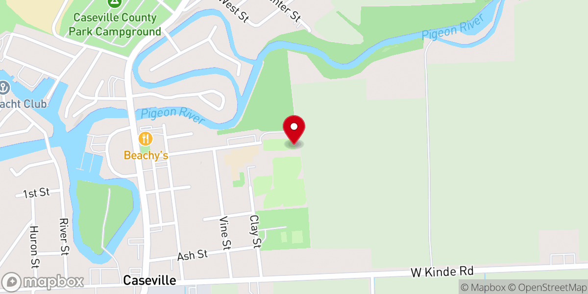 Map showing location of Hope Lutheran Church of Caseville Michigan