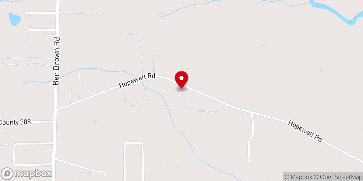 Map showing location of Hopewell Methodist Church