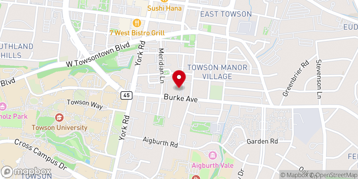 Map showing location of Horizon Church of Towson