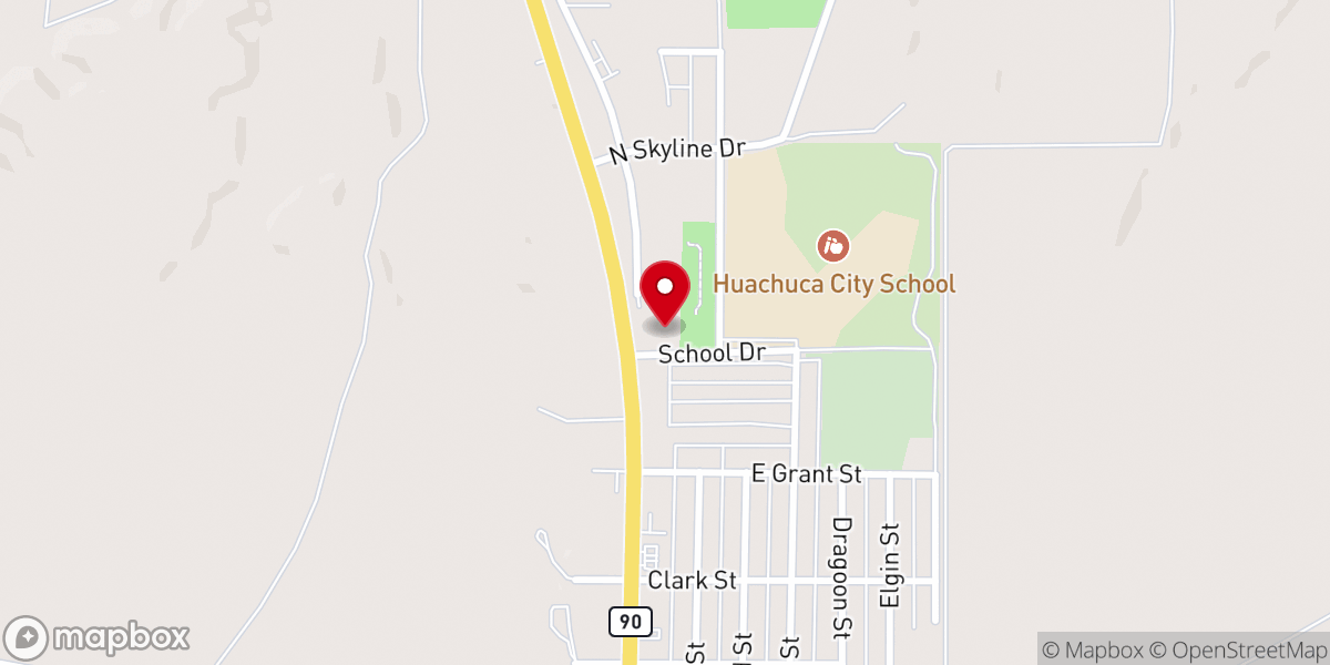 Map showing location of Huachuca City Administration Office