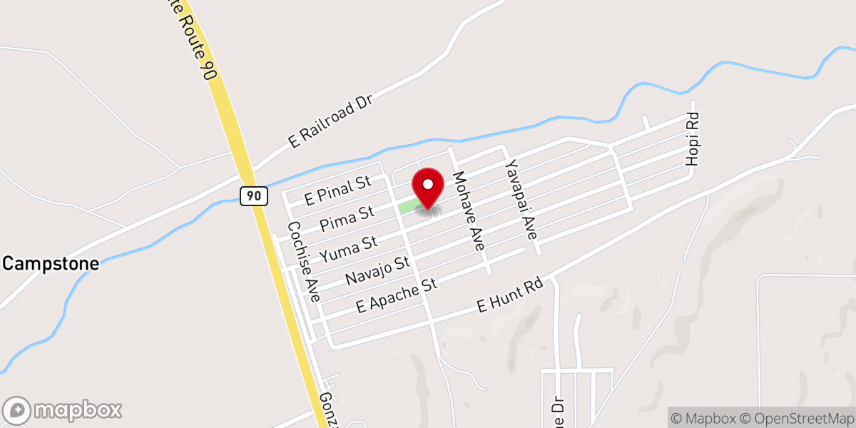 Map showing location of Huachuca City church of Christ
