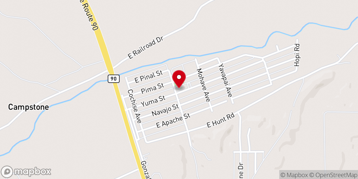 Map showing location of Huachuca City Community Center