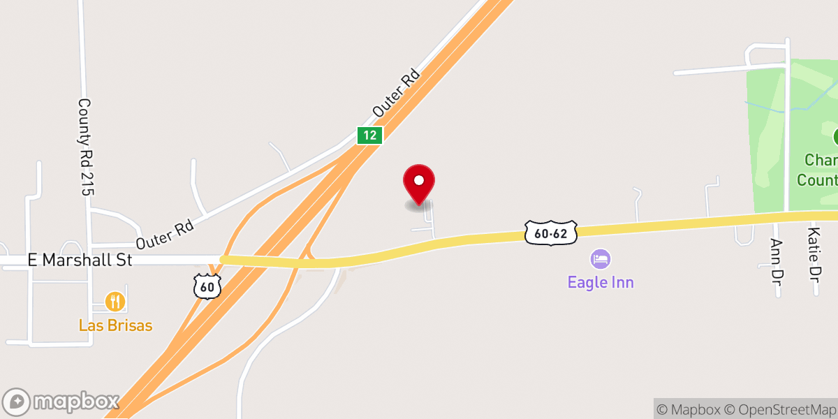 Map showing location of Huddle House