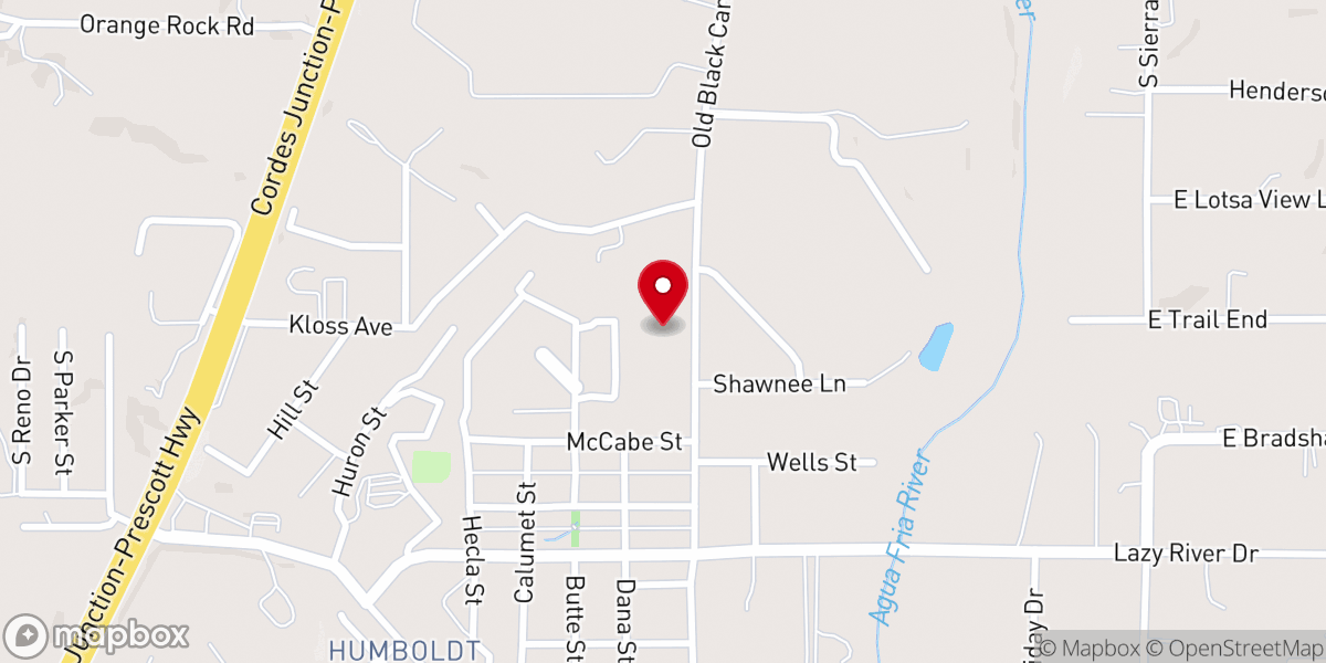 Map showing location of Humboldt Bible Church