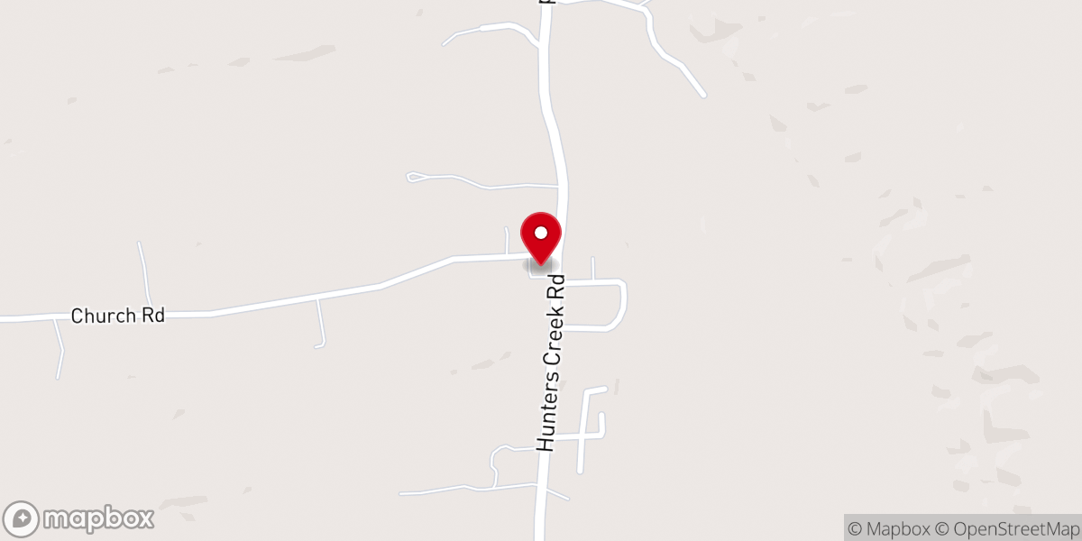 Map showing location of Hunters Creek Bible Baptist