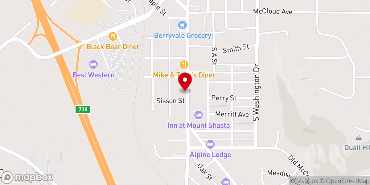 Map showing location of IAM Reading Room-Mt Shasta