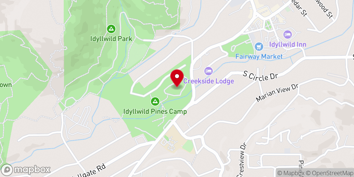 Map showing location of Idyllwild Assembly of God at Idyllwild Pines Chapel