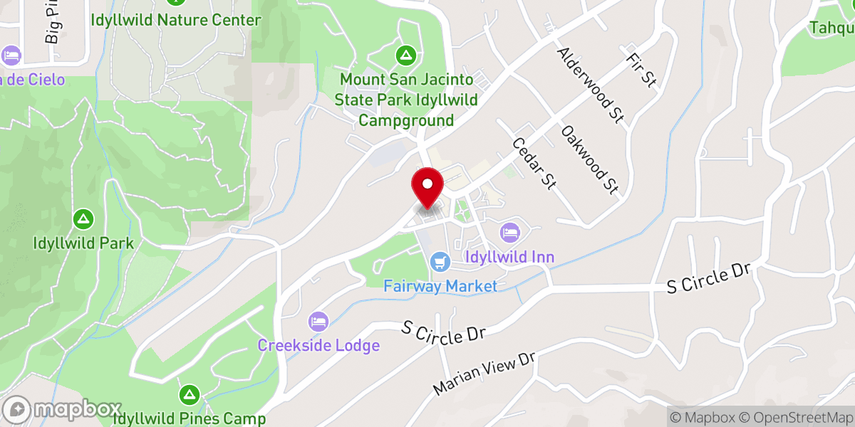 Map showing location of Idyllwild Center for Spiritual Living