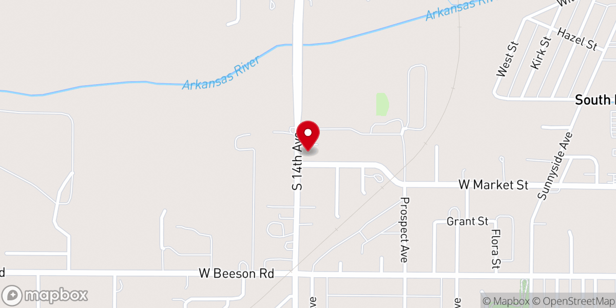 Map showing location of Iglesia Adventista del Séptimo Día Hispana de Dodge City / Dodge City Hispanic Seventh-Day Adventist Church
